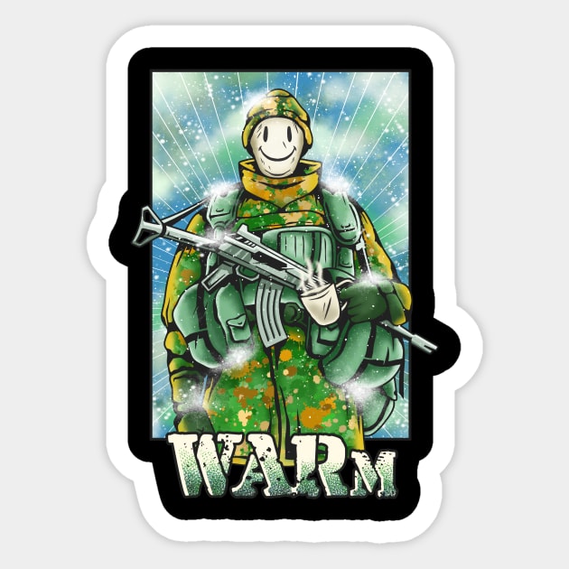 Warm - Funny Soldier Sticker by FlitStudio